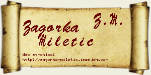Zagorka Miletić vizit kartica